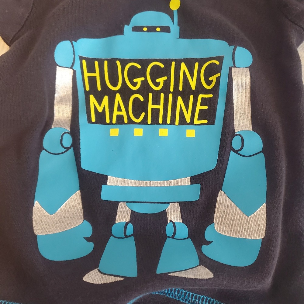 Simple Joys by Carters 12M Boys Robot Hugging Machine Pajama Set Blue 2PC